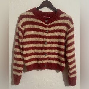 Coco & Shay Striped Fuzzy Cardigan Sweater – NWT